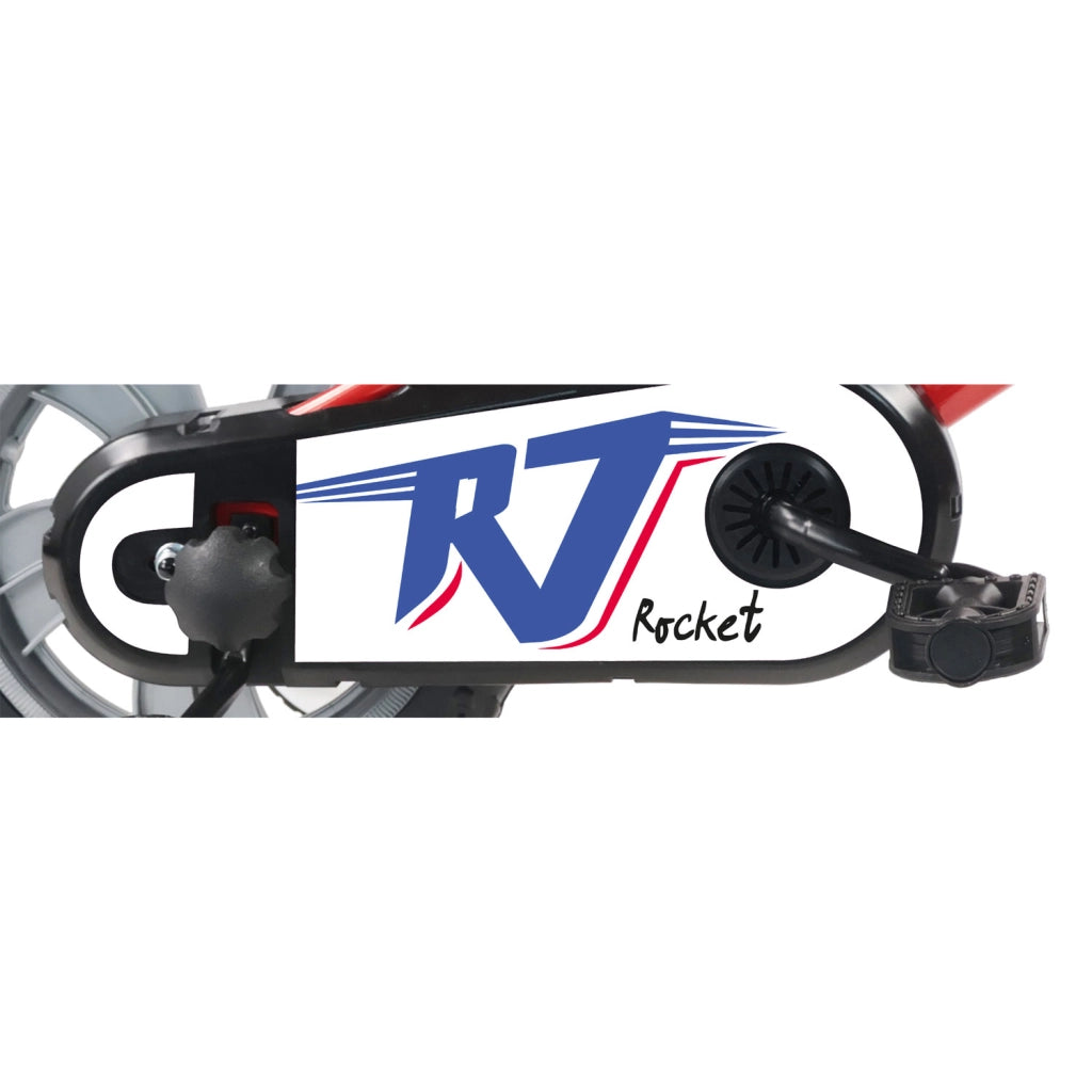 Bicicletta per Bambini 12" Rocket Freno Caliper e Stabilizzatori in Acciaio Hi-Ten Rosso