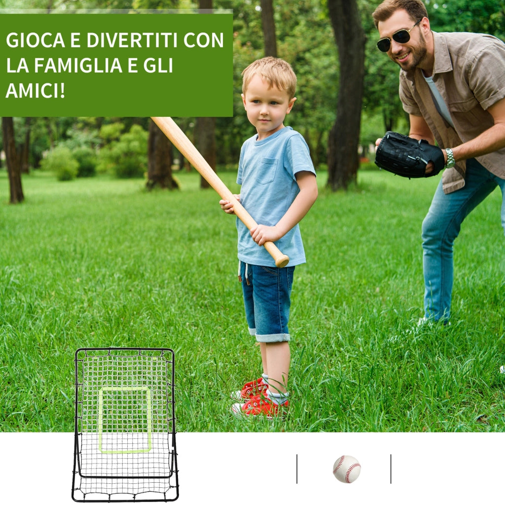Rete Elastica Rimbalzo da Calcio e Rugby Rimbalzatore Portatile 90x80x140 cm