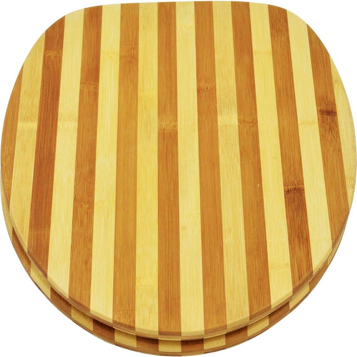 Sanicomfort sedile wc in bamb  a righe, precisione dimensional