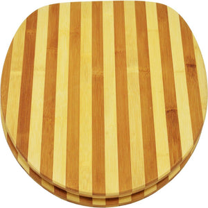 Sanicomfort sedile wc in bamb  a righe, precisione dimensional