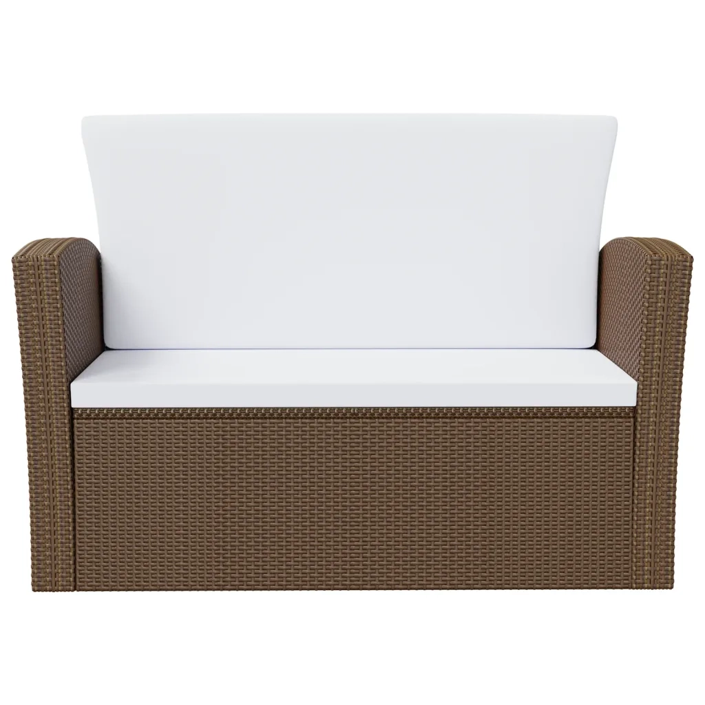 Set Divani da Giardino 8 pz con Cuscini in Polyrattan Marrone cod mxl 38617