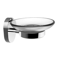 Porta sapone con bicchiere in vetro serie link - fissaggio incollo o viti