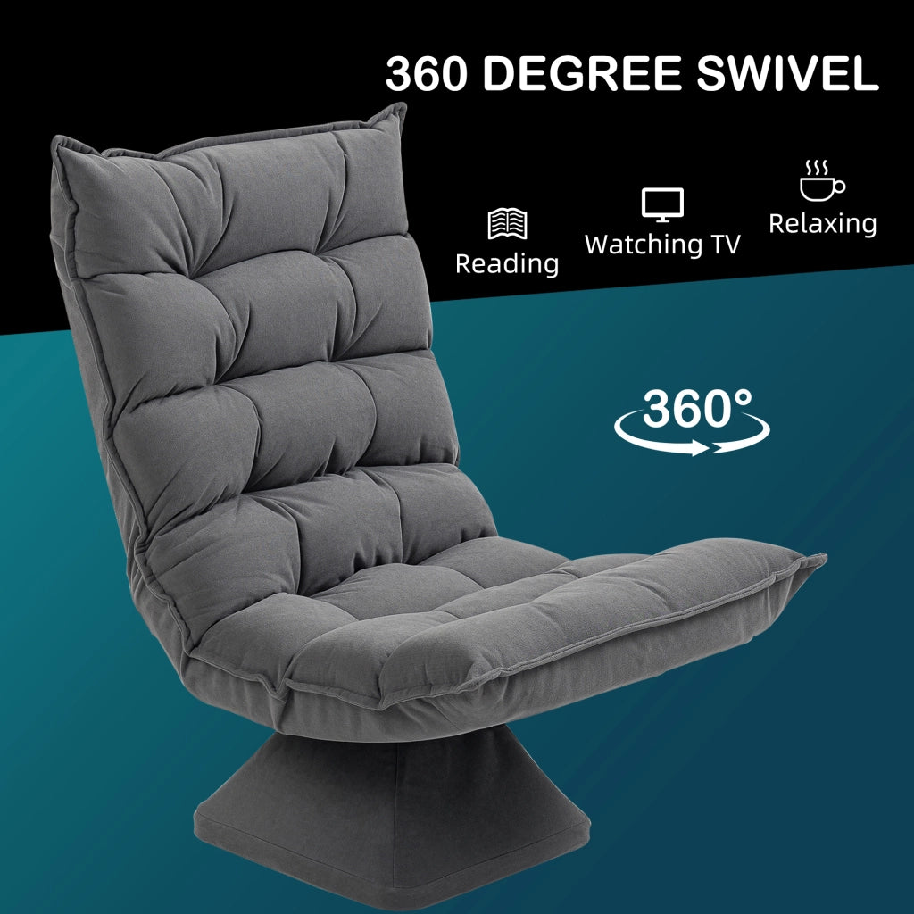 Poltrona Relax Sedia Girevole ¨C zephmum ¨C Grigio 62x70x95