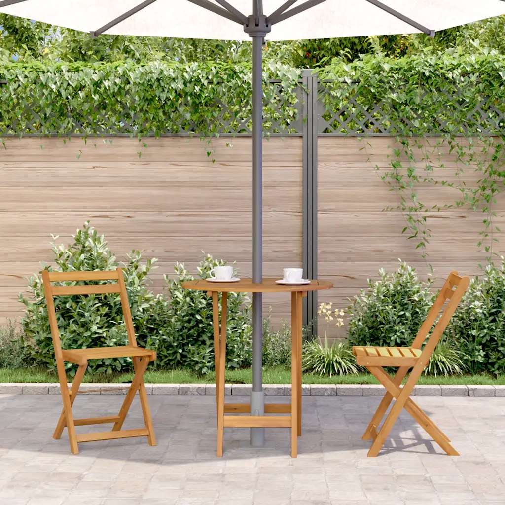 Tavolo da Giardino Pieghevole 70 cm in Massello di Acacia 313596