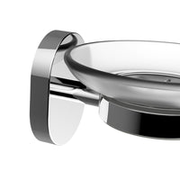 Porta sapone con bicchiere in vetro serie link - fissaggio incollo o viti