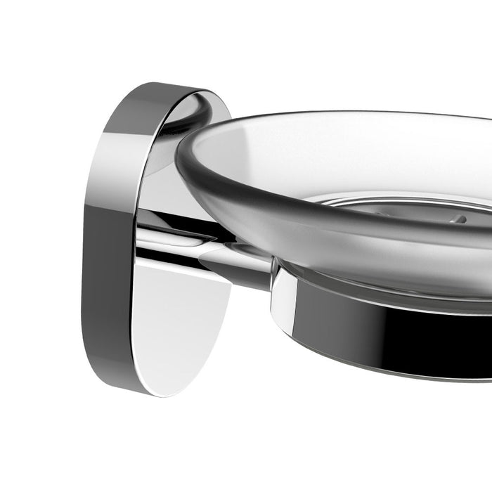 Porta sapone con bicchiere in vetro serie link - fissaggio incollo o viti