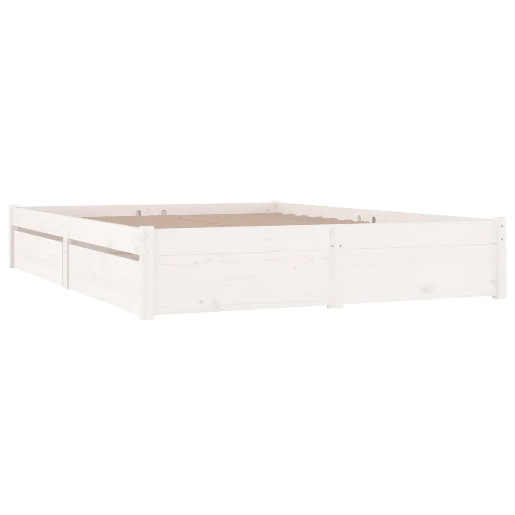 Giroletto con Cassetti-Struttura Letto con contenitore Bianco 180x200 cm Super King