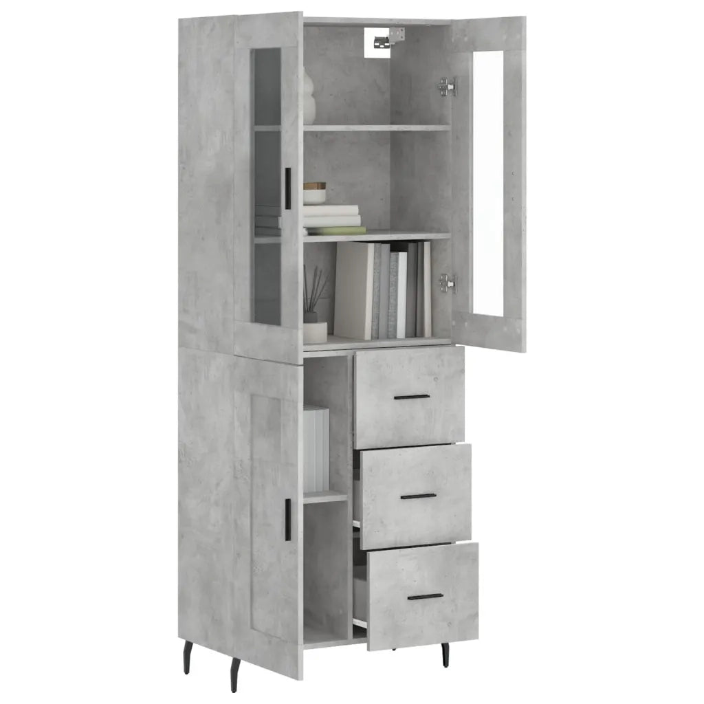Credenza Grigio Cemento 69,5x34x180 cm in Legno Multistratocod mxl 125897