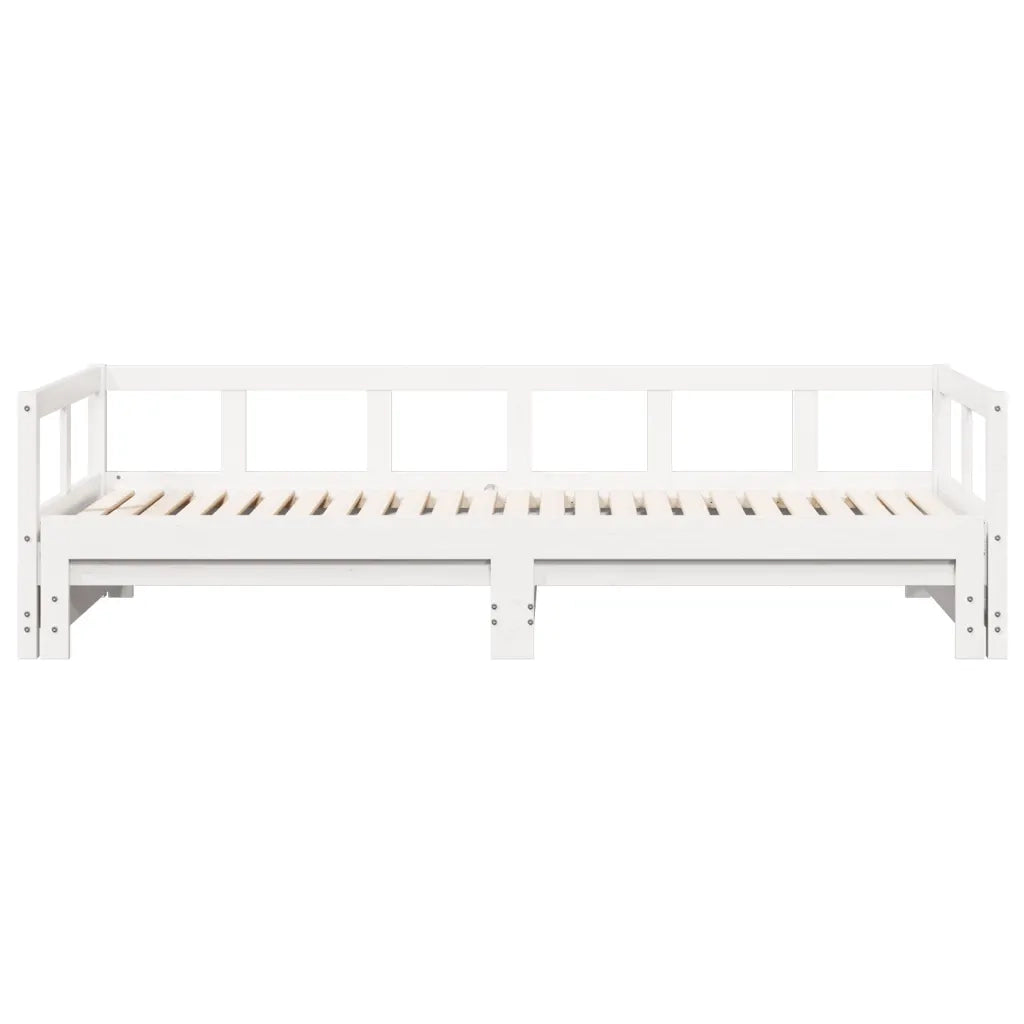 Dormeuse senza Materasso Bianca 90x190 cm Legno Massello Pino 854956