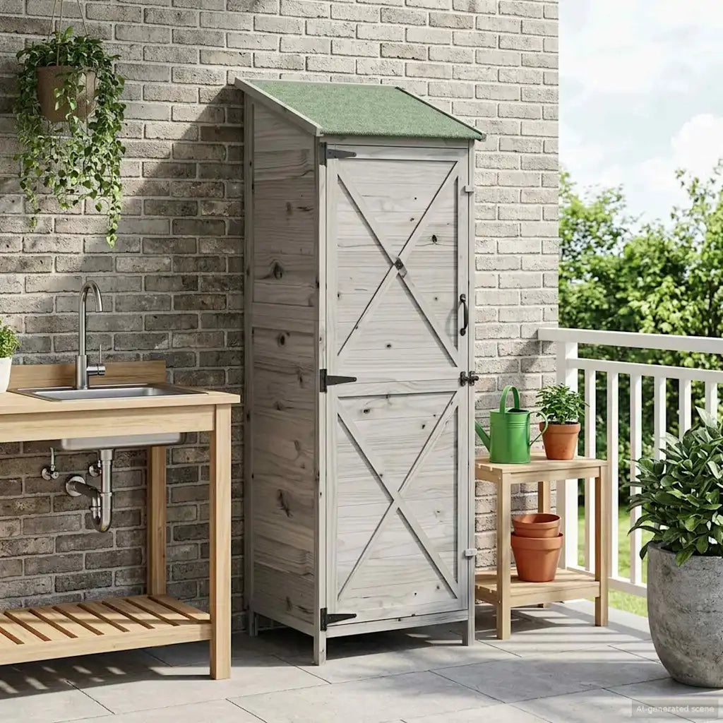 Capanno da Giardino Grigio 59,5 x 56 x 176,5 cm 42033478