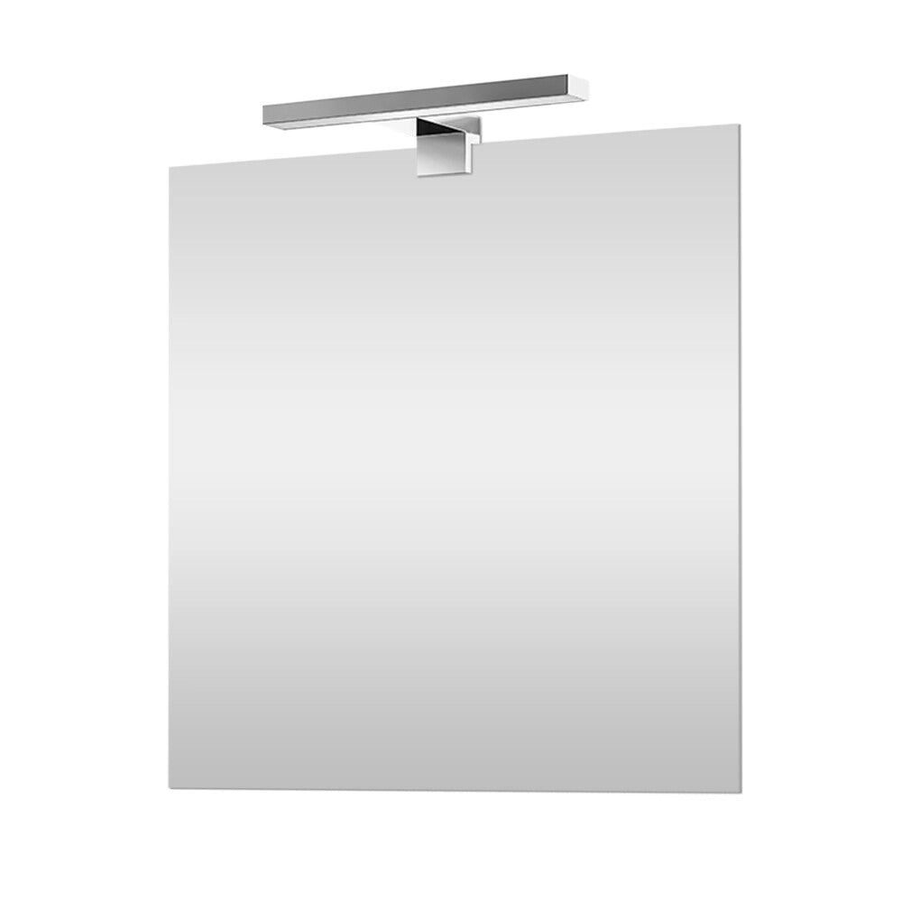 Specchio bagno 60x70 cm reversibile con lampada a luce LED fredda