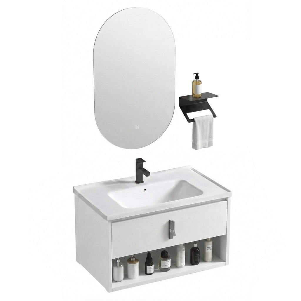 Set Di Mobili Da Bagno Con Lavabo River 60cm White