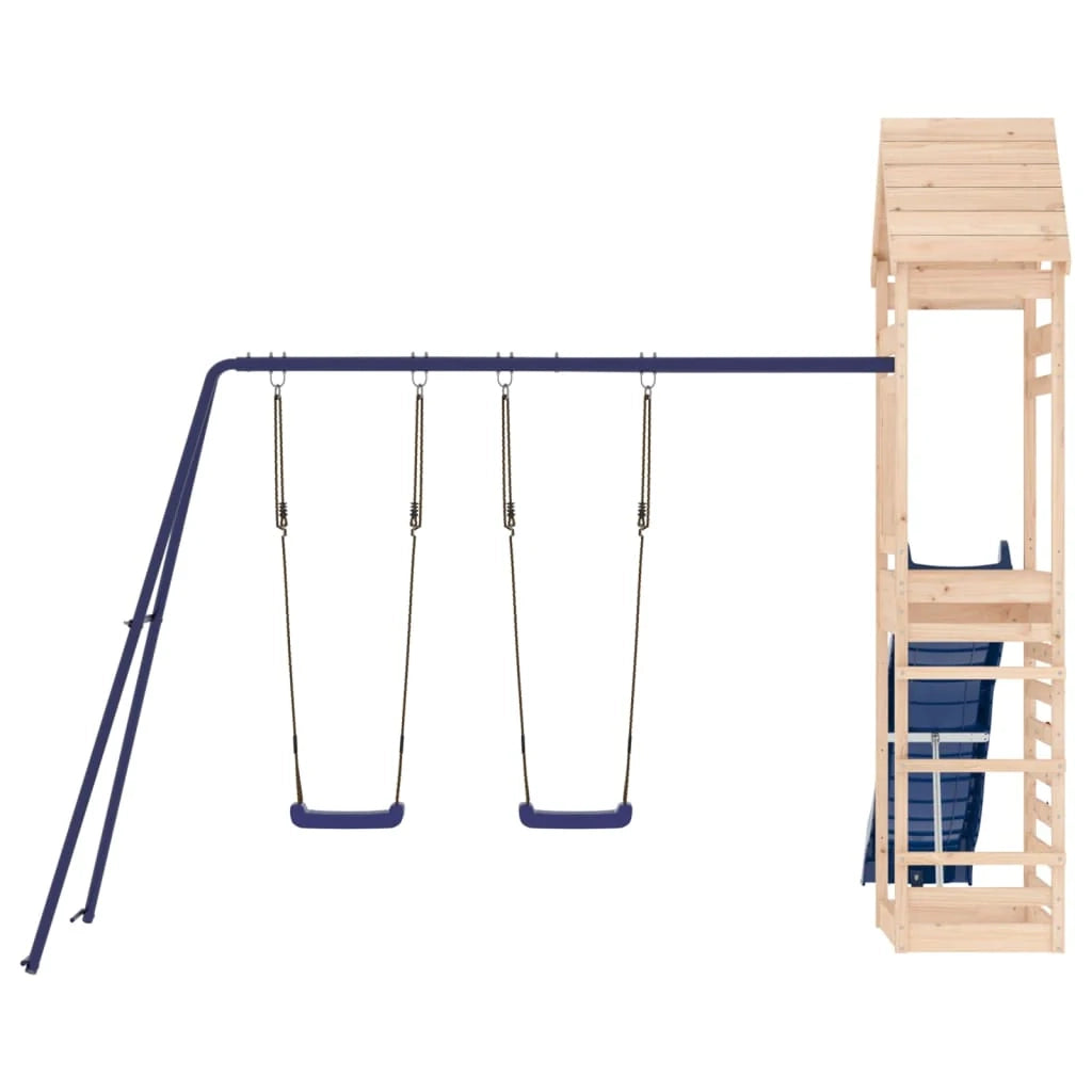Altalene per parco giochi all'aperto scivolo altalene robuste giochi da giardino 316 x 363 x 264 cm legno di pino massiccio 02_0004943