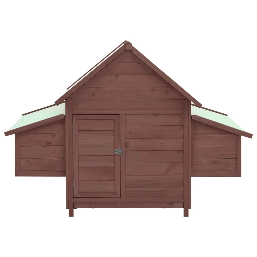Pollaio 152 x 96 x 110 cm in legno massello di abete moka e bianco 02_0001706