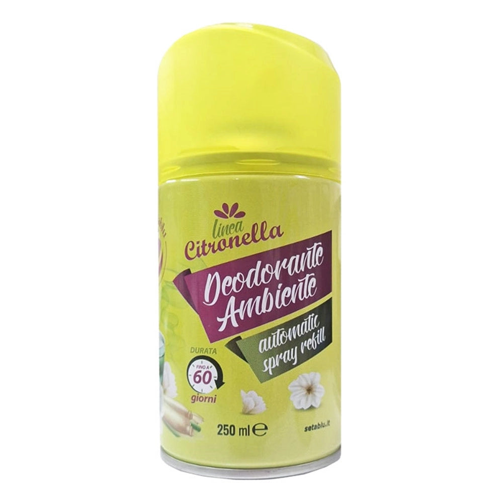 Trade Shop - Set 24 Pz Deodorante Ambiente Citronella Da 250ml Ricarica Spray Automatica 023328 -