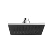 Soffione quadro 16x16 cm cromato con faccia nera - Serie Square