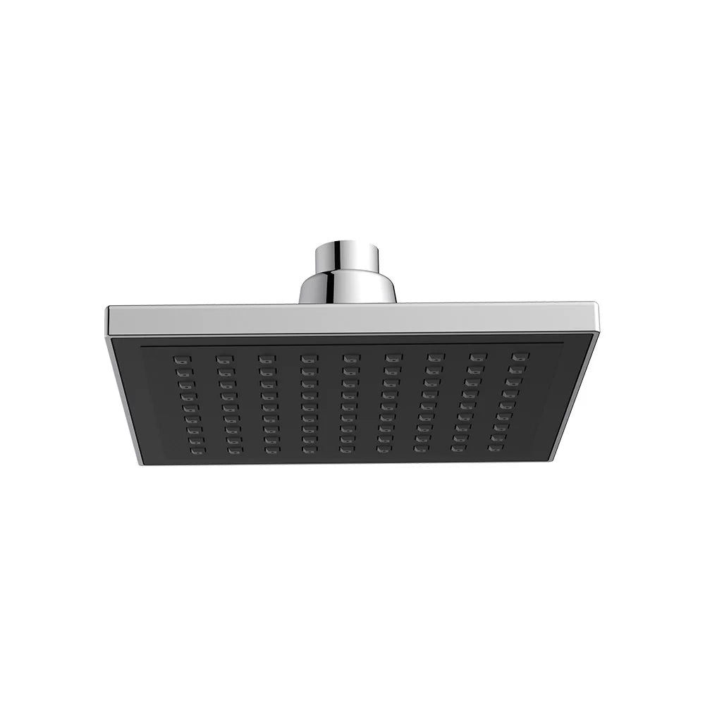 Soffione quadro 16x16 cm cromato con faccia nera - Serie Square