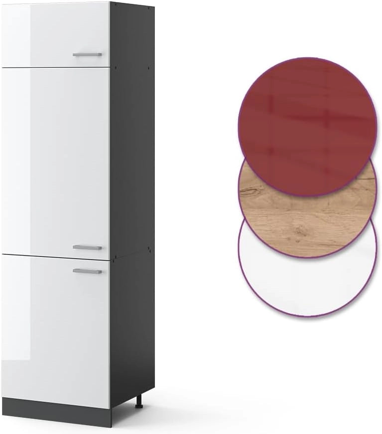 Armadio frigorifero R-Line, Bianco lucido, 60 cm, per la libera combinazione all'interno di sistemi cucina modulari