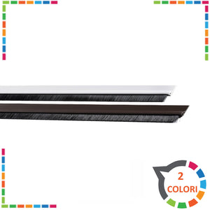Parafreddo adesivo in PVC spazzolino sotto porta 1m bianco marrone paraspifferi