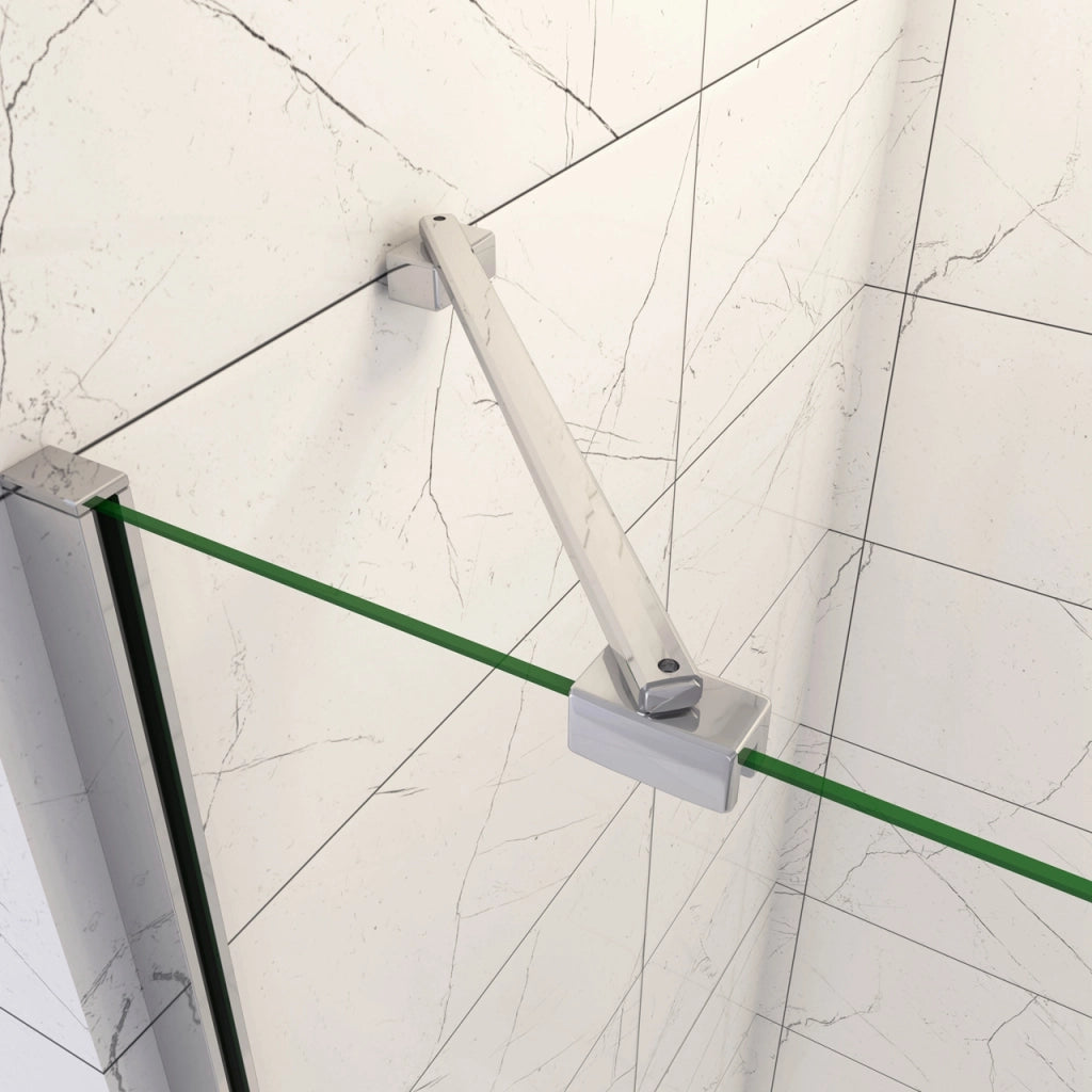 90x76x195 cm Box Doccia Ad Angolo Doppie Porte Apertura Battente in Vetro 6 mm Temperato Anticalcare Trasparente con 2 Barre Stabilizzatrici Cromo Lucido