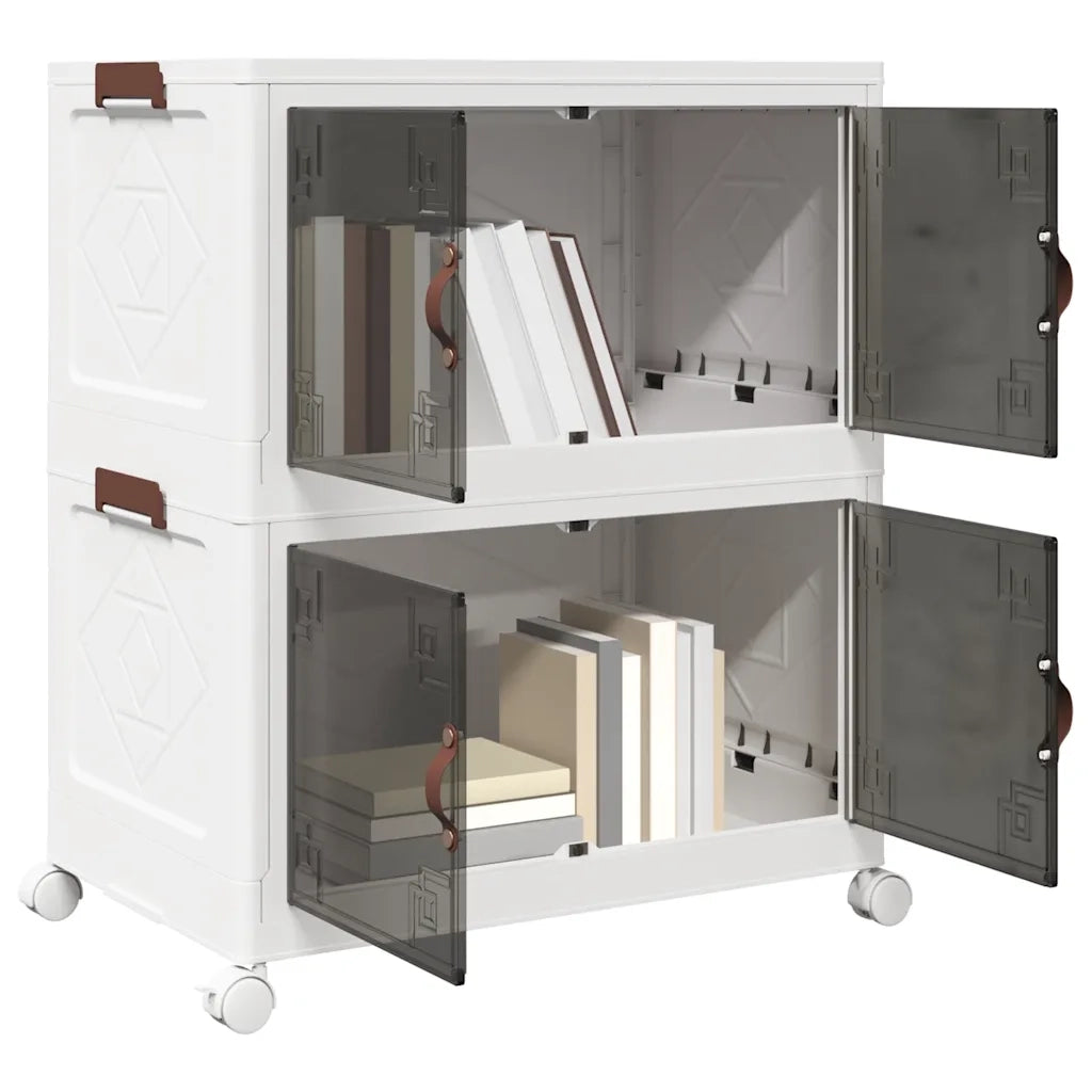 Scatola Portaoggetti con Ruote 2 Livelli 75 L 64x40x76 cm 4012368