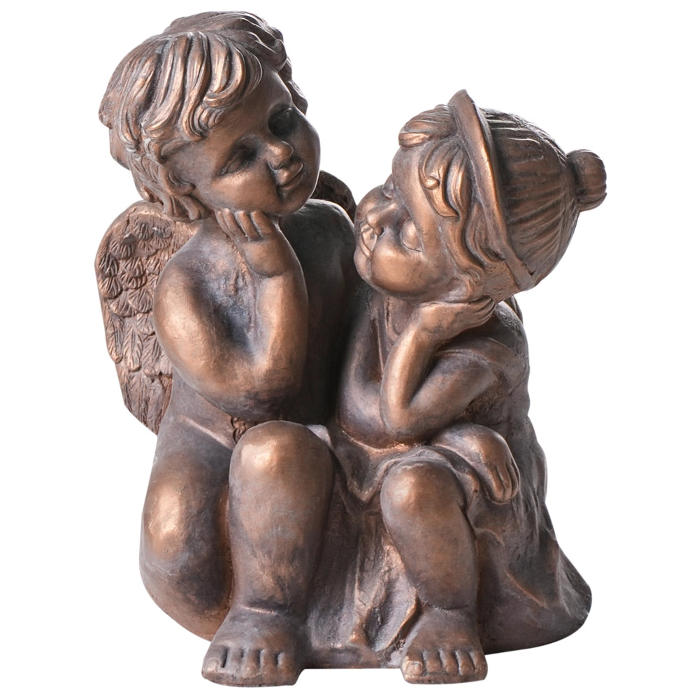 Statuetta decorativa in ferro a forma di bambini marrone per interni ed esterni Soggiorno
