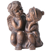 Statuetta decorativa in ferro a forma di bambini marrone per interni ed esterni Soggiorno