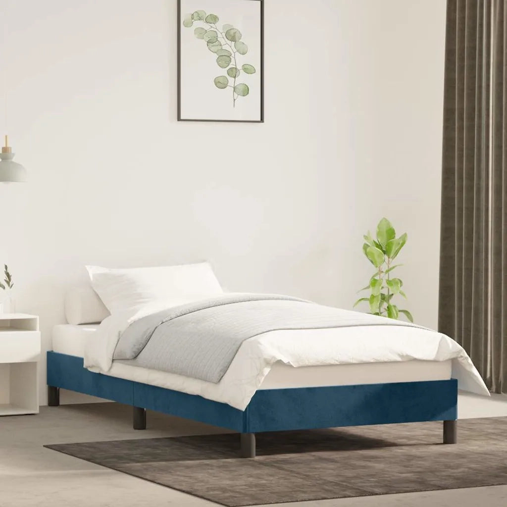 Letto singolo | Letto per adulti | Giroletto senza Materasso Blu Scuro 80x200 cm in Velluto