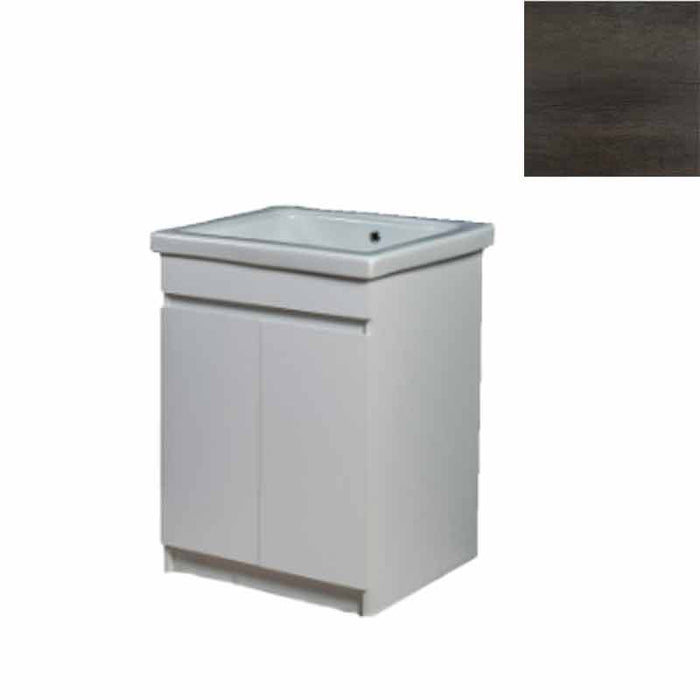 Mobile Lavatoio in Ceramica 2 Ante e Strofinatoio Integrato 60x60x86A cm Olmo Scuro