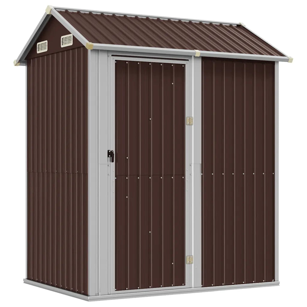 Capanno da Giardino-Casetta da Giardino Marrone 192x152,5x237 cm Acciaio Zincato