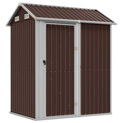 Capanno da Giardino-Casetta da Giardino Marrone 192x152,5x237 cm Acciaio Zincato