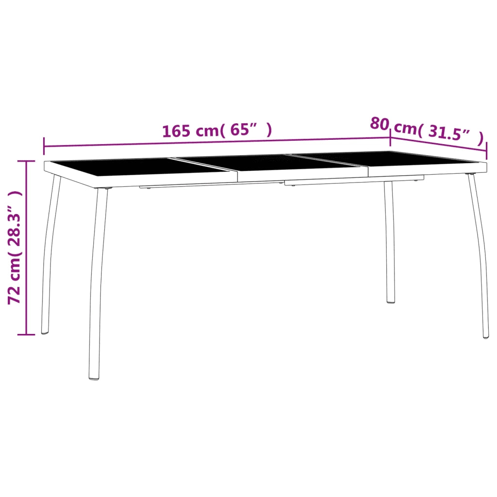 Set da Pranzo da Giardino 7 pz in Acciaio Antracite 3187971