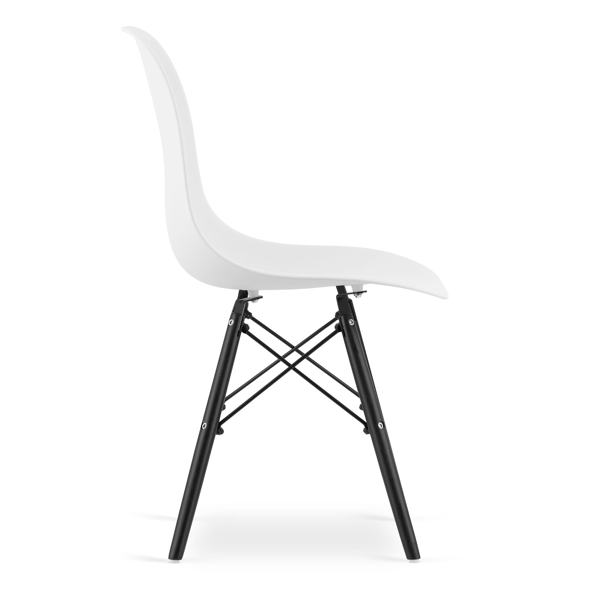 Sedia Valora OSAKA bianca gambe nere design ergonomico x3