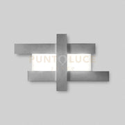 DOHA P/G - APPLIQUE COLORE ACCIAIO IN ALLUMINIO E METACRILATO A LED 3000K 4470LM 50W 104X63CM