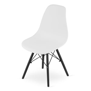 Sedia Valora OSAKA bianca gambe nere design ergonomico x3