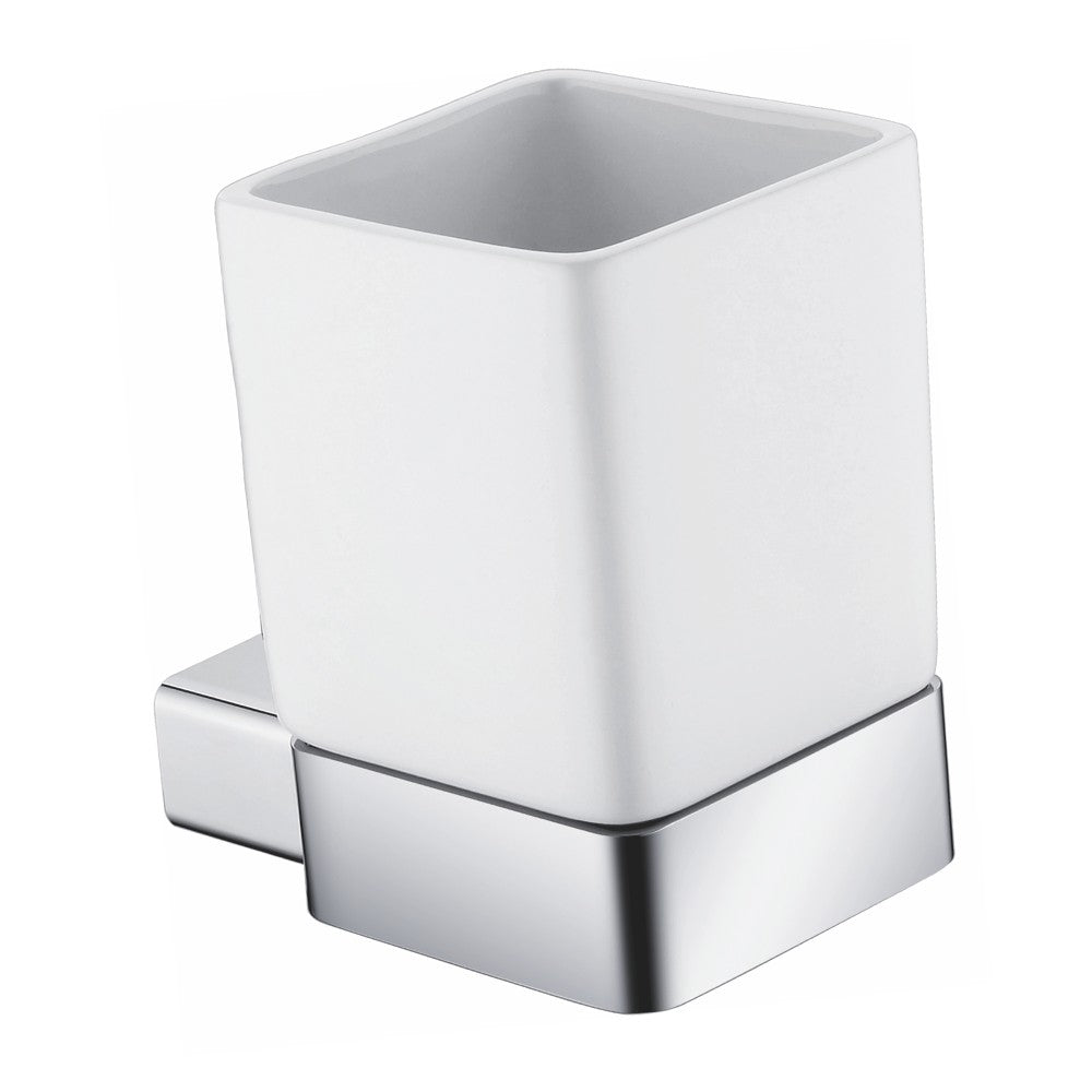 Porta bicchiere in ceramica da parete in alluminio - serie leaf