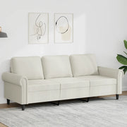 Divano a 3 Posti-Sofa 3 Posti Crema 180 cm in Velluto 650134