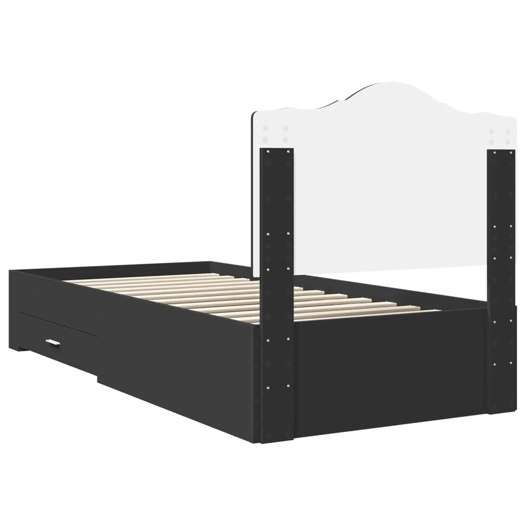Struttura del letto Nero 70 x 190 cm Legno multistrato