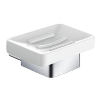 Porta sapone in ceramica da parete in alluminio - serie leaf