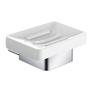 Porta sapone in ceramica da parete in alluminio - serie leaf