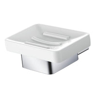 Porta sapone in ceramica da parete in alluminio - serie leaf