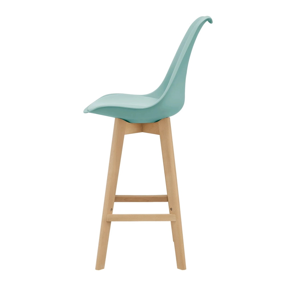 Set di 6 sgabelli da bar in plastica sintetica finitura faggio 105x48x58 cm colore menta 03_0008727