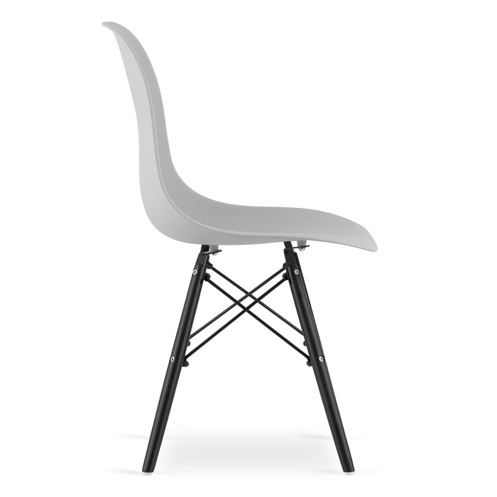Sedia Valora OSAKA con gambe grigie e nere, design ergonomico x3