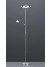 Piantana Led Con Luce Spot da Lettura Dimmerabile Ackbar Nichel Trio Lighting