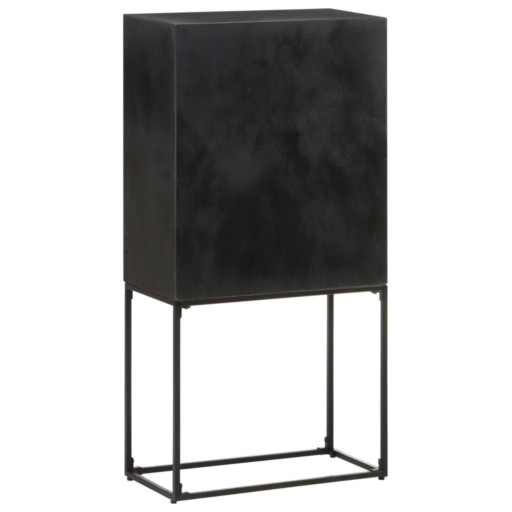 Credenza Nera 60x30x120 cm Legno Massello di Acacia e Mango 321613