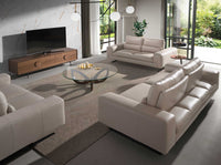 Tavolino rotondo in vetro temperato e noce