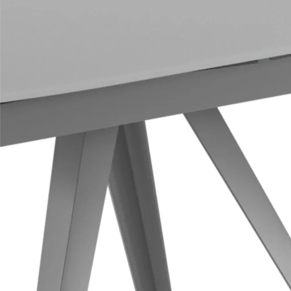 Tavolo da pranzo allungabile in vetro temperato grigio Float 120-180x90 cm fino a 8 posti | Duzzle
