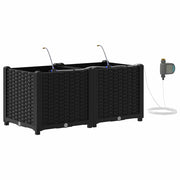 Set di 2 fioriere da giardino moderne 80 x 40 x 37,5 cm pratiche e resistenti in acciaio nero 02_0058543