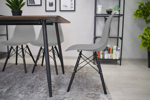 Sedia Valora OSAKA con gambe grigie e nere, design ergonomico x3