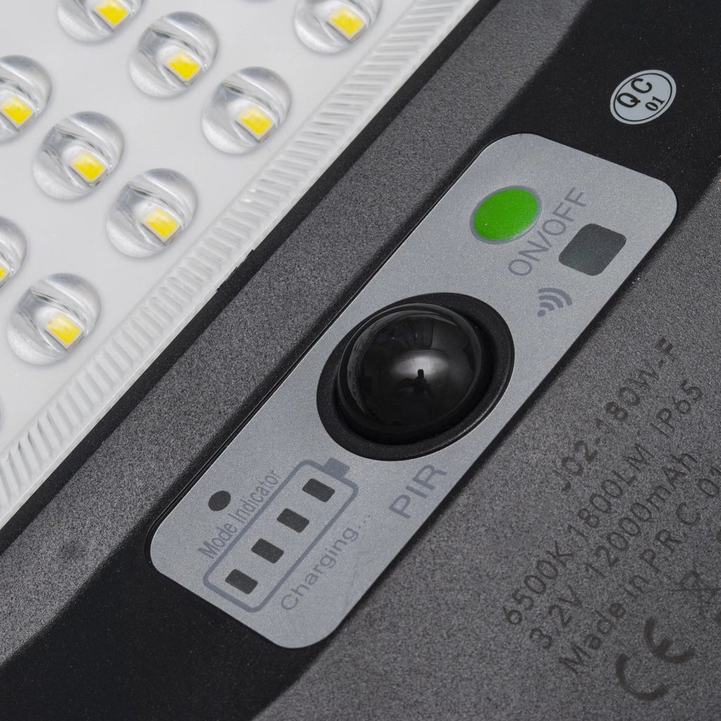 Armatura Stradale con Pannello Solare Integrato LED 225W IP65 con Sensore Crepuscolare Luce Sicurezza Giardino Cancello
